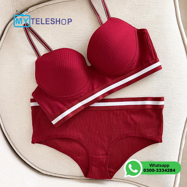 Red Colour Sexy Ladies Bra Set - Islamabad