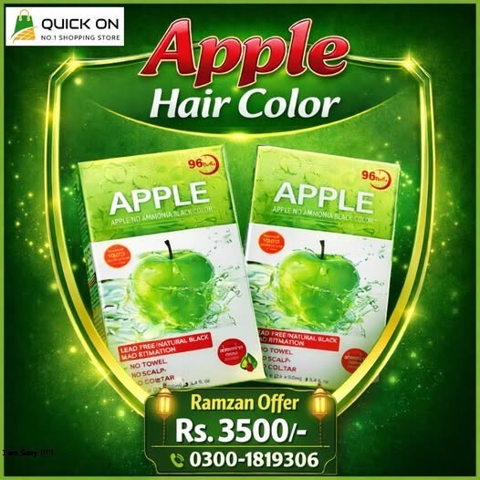 Buy Apple Hair Color Price in Rawalpind Long Lasting and Shiny Hair - Karachi