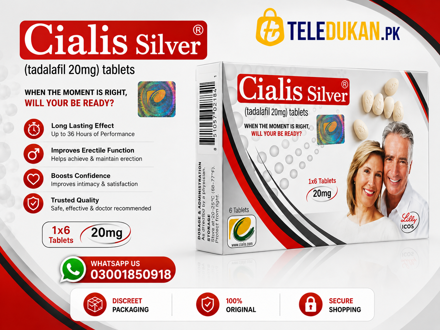Cialis Silver Tadalafil 20mg Tablets Price In Peshawar - 03001850918