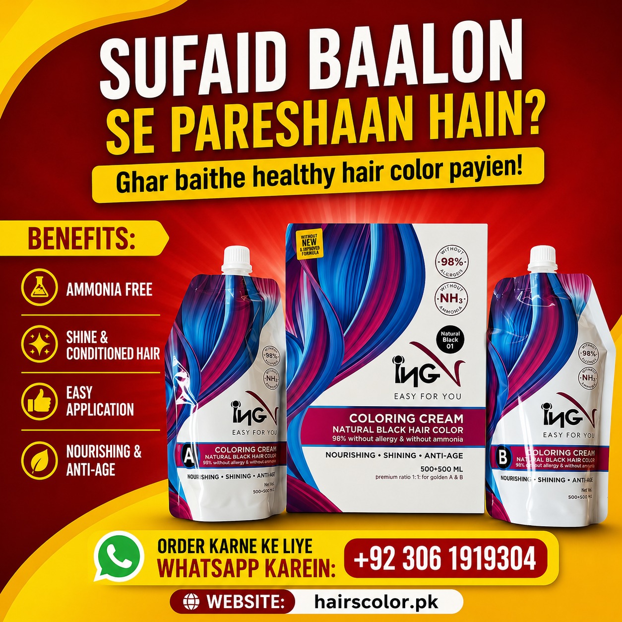 ING Hair Color Cream – Easy Hair Color Solution at Home