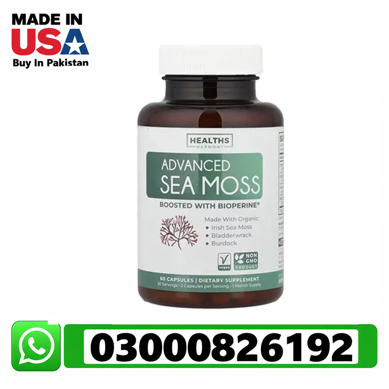 Healths Harmony Advanced Sea Moss 60 Capsules | 03000826192