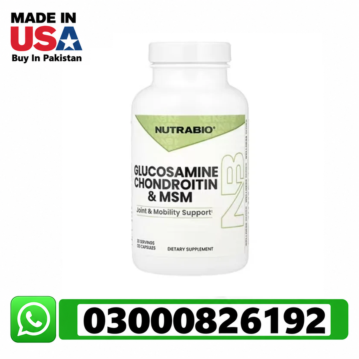 NutraBio Glucosamine Chondroitin & MSM Capsule in Attock | 03000826192