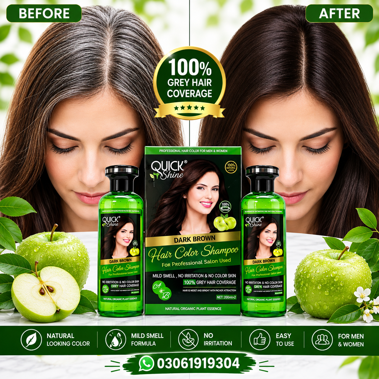 Quick Shine Hair Color Gel for Black & Dark Brown Hair