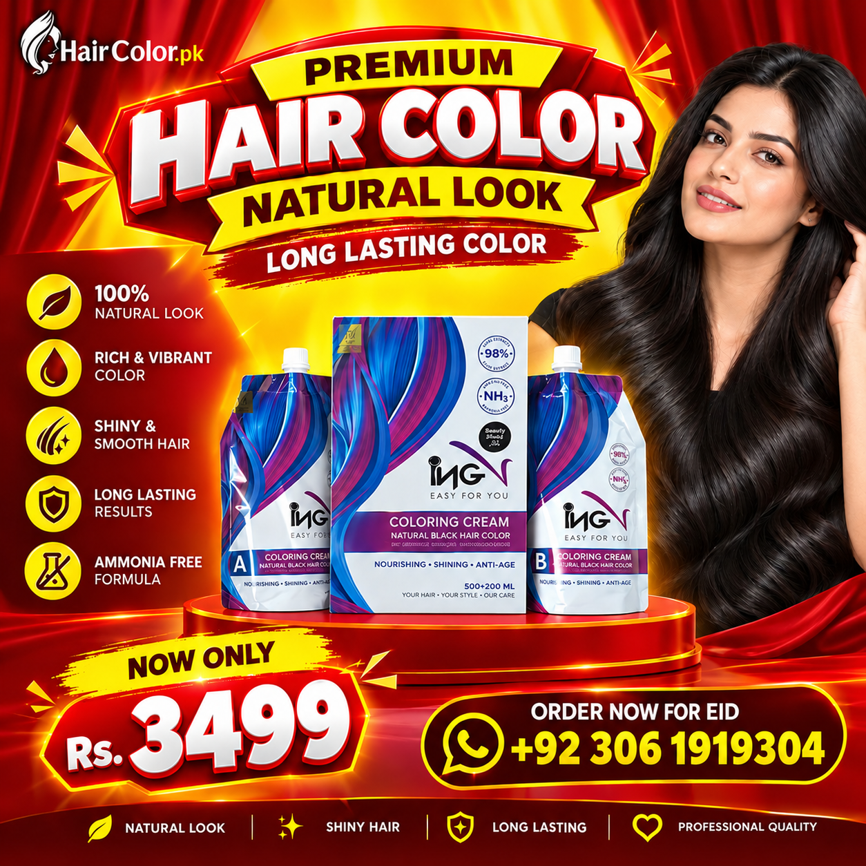 ING Hair Color Cream for White Hair in Pakistan